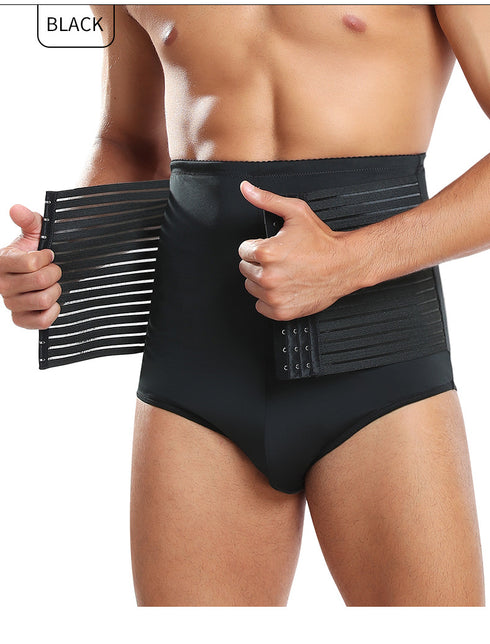 Men’s Tummy Shaper Briefs High Waist Body Slimmer Firm Control Belly Adjustable Compression Shapewear
