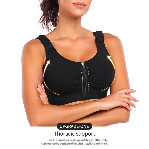 Zip Front Closure Everyday Bra for Women Post Surgery with Adjustable Straps Wirefree