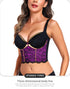 Lace Bralette for Women V Neck Bustier Tops with Underwired Racerback Crop Top