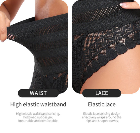 High Waist Shapewear Panties Lace Briefs with Butt Lifting Sculpting Comfort Underwear