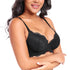 French Style Plus Size Lace Bra - Ice Silk Push-Up Adjustable Straps Embroidery