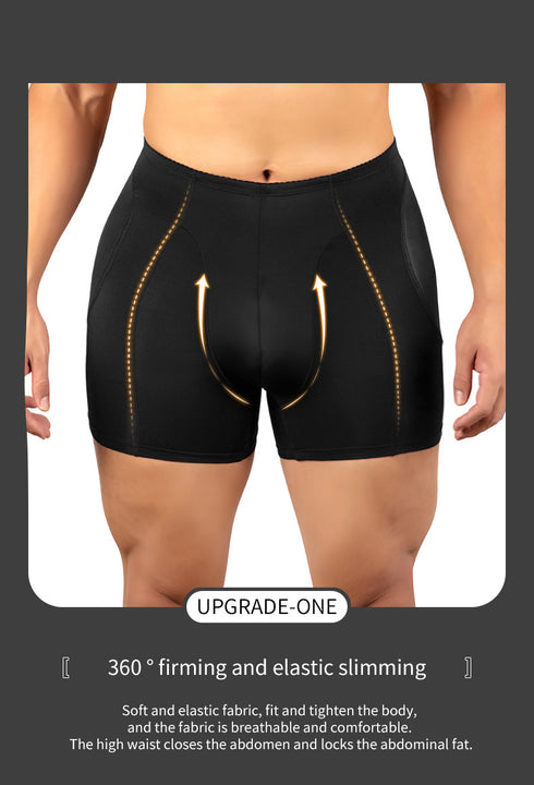 Mens Padded Hip Lift Boxer Briefs Body Shaper Butt Lifter Shapewear Shorts with Pads