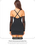 Plus Size Bodycon Mini Dress for Women with Built-in Bra Open Back Lace Trim Dress Clubwear