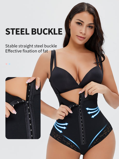 Women's Zipper Thong Shapewear Tummy Control Body Shaper High Waisted Spaghetti Strap Compression Underwear