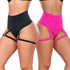 Women's Booty Shorts with Garters High Waisted Pants Butt Lifting Gym Pole Dance Yoga