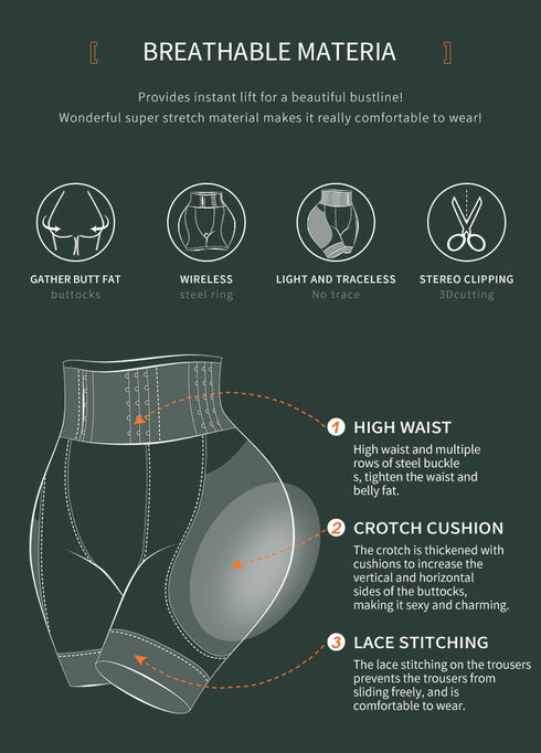 Shapewear for Women Hip Enhancer Booty Breathable Panties Double Compression Bodysuit Butt Lifter