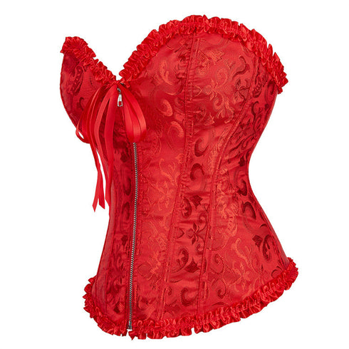 Women's Corset Bustier Top Sexy Lingerie Sets Black Red Overbust