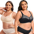 Women's Plus Size Unlined Underwire Lace Bra with Cushion Straps