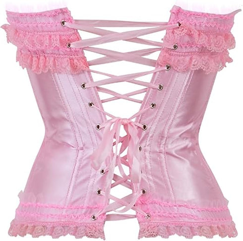 Plus Size Corset Top for Women Bustier Lace up Gothic Burlesque Costume