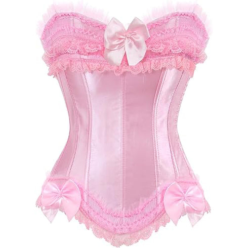Plus Size Corset Top for Women Bustier Lace up Gothic Burlesque Costume