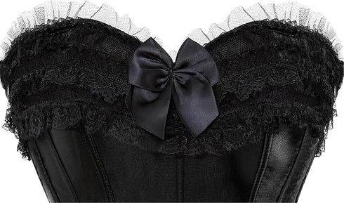 Plus Size Corset Top for Women Bustier Lace up Gothic Burlesque Costume