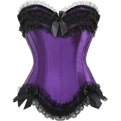 Plus Size Corset Top for Women Bustier Lace up Gothic Burlesque Costume