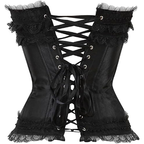 Plus Size Corset Top for Women Bustier Lace up Gothic Burlesque Costume