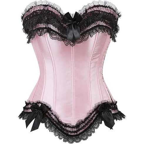 Plus Size Corset Top for Women Bustier Lace up Gothic Burlesque Costume