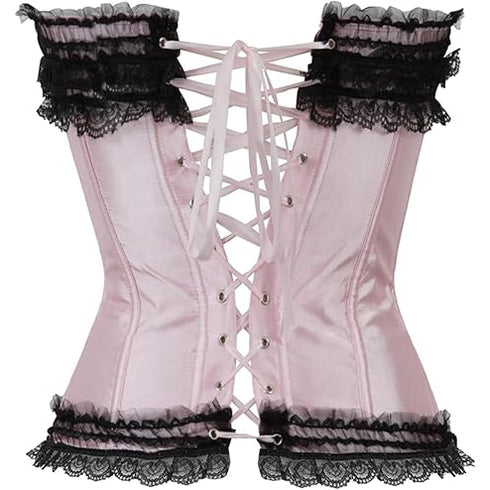 Plus Size Corset Top for Women Bustier Lace up Gothic Burlesque Costume