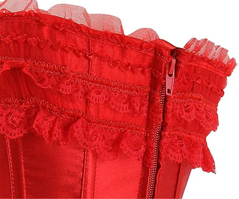 Plus Size Corset Top for Women Bustier Lace up Gothic Burlesque Costume