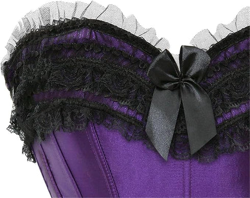 Plus Size Corset Top for Women Bustier Lace up Gothic Burlesque Costume