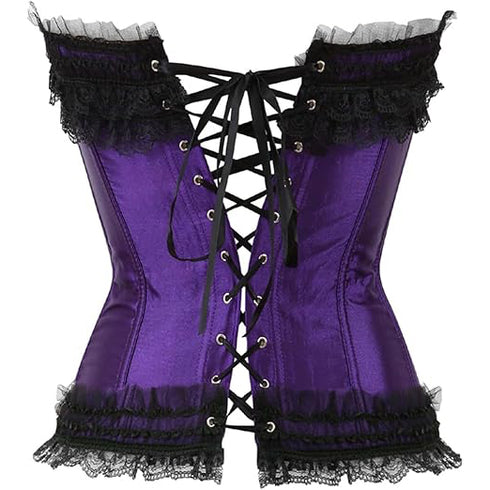 Plus Size Corset Top for Women Bustier Lace up Gothic Burlesque Costume