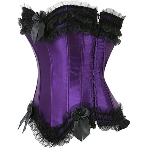 Plus Size Corset Top for Women Bustier Lace up Gothic Burlesque Costume