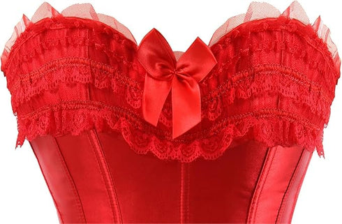 Plus Size Corset Top for Women Bustier Lace up Gothic Burlesque Costume