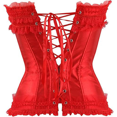 Plus Size Corset Top for Women Bustier Lace up Gothic Burlesque Costume