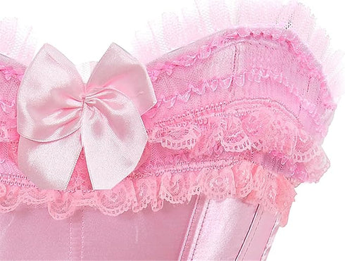 Plus Size Corset Top for Women Bustier Lace up Gothic Burlesque Costume