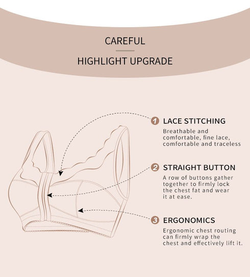 Plus Size Front Closure Bras for Women Wireless Cross Compression Abs Back Support Bra