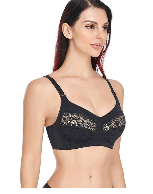 Plus Size Lace Bras Full Coverage Underwire Bras Lifting Bra for Heavy Breast