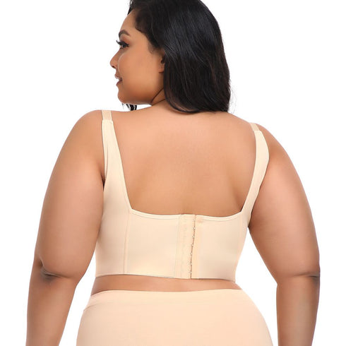 Plus Size Push Up Bras with Back Fat Coverage Seamless T-Shirt Bra 34B to 46D