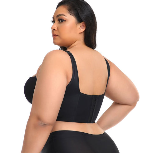 Plus Size Push Up Bras with Back Fat Coverage Seamless T-Shirt Bra 34B to 46D