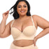 Plus Size Push Up Bras with Back Fat Coverage Seamless T-Shirt Bra 34B to 46D