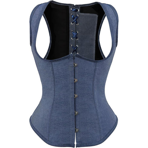 Renaissance Brocade Flower Cupless Waist Trainer Underbust Corset