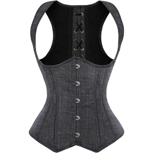 Renaissance Brocade Flower Cupless Waist Trainer Underbust Corset