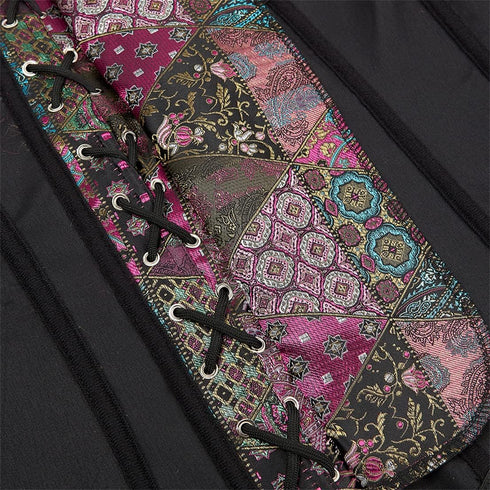 Renaissance Brocade Flower Cupless Waist Trainer Underbust Corset