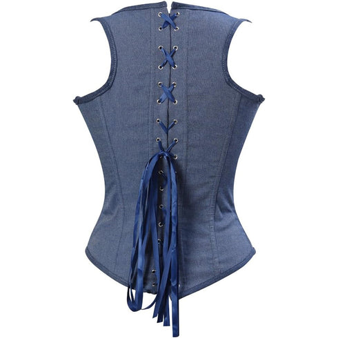 Renaissance Brocade Flower Cupless Waist Trainer Underbust Corset
