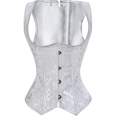 Renaissance Brocade Flower Cupless Waist Trainer Underbust Corset
