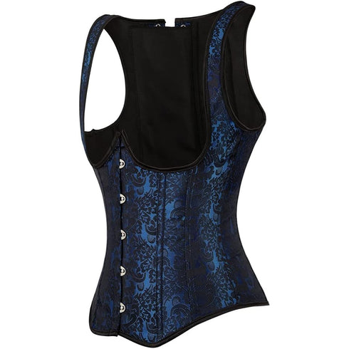 Renaissance Brocade Flower Cupless Waist Trainer Underbust Corset