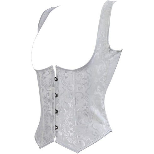 Renaissance Brocade Flower Cupless Waist Trainer Underbust Corset