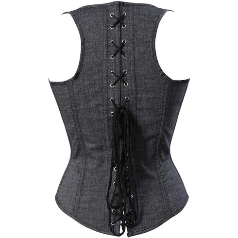 Renaissance Brocade Flower Cupless Waist Trainer Underbust Corset