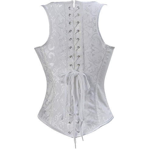 Renaissance Brocade Flower Cupless Waist Trainer Underbust Corset