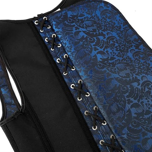Renaissance Brocade Flower Cupless Waist Trainer Underbust Corset