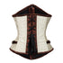 Renaissance Ivory Brown Steel Boned Steampunk Buckles Corset