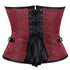 Renaissance Ivory Brown Steel Boned Steampunk Buckles Corset