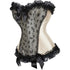 Satin Lace Trim Strapless Bustier Overbust Corset