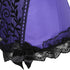 Satin Lace Trim Strapless Bustier Overbust Corset