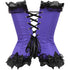Satin Lace Trim Strapless Bustier Overbust Corset