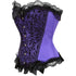 Satin Lace Trim Strapless Bustier Overbust Corset