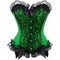 Satin Lace Trim Strapless Bustier Overbust Corset