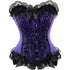 Satin Lace Trim Strapless Bustier Overbust Corset