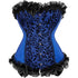 Satin Lace Trim Strapless Bustier Overbust Corset